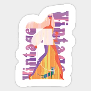 Vintage Dress Birthday Gift For Girls And Women Sticker